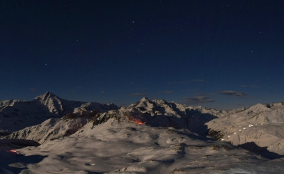 Les étoiles depuis Borsat au lever du jour (photo webcam de Borsat)